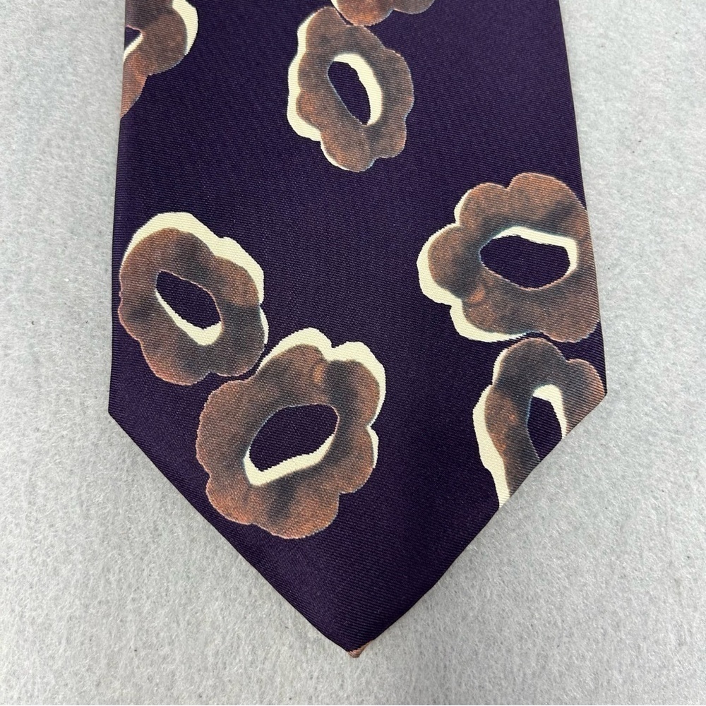 Vtg Talbott Studio For Nordstrom Men's Silk Purple Floral Necktie, 3.5 x 56